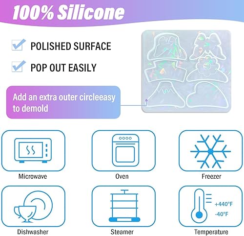 Miniatura 7 de Moldes de resina para el cabello, 2 piezas de pinzas para el cabello, 6 piezas de pinzas de metal para el cabello, moldes de clip de flores para