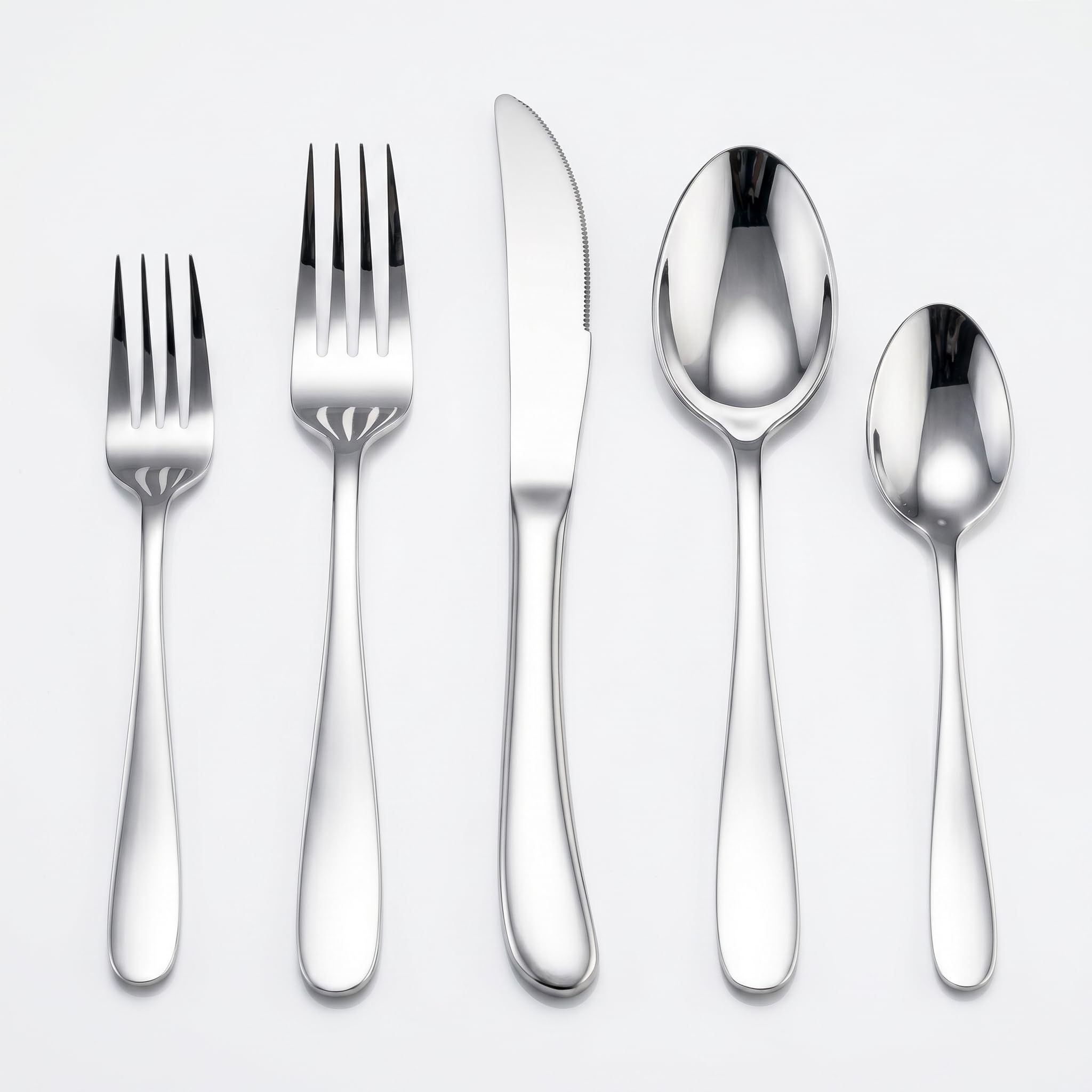 HaWare Besteck-Set für 4/8/12 Besteck, strapazierfähig, Edelstahl, Besteck-Set (NEW) Heavy 40 Pieces for 8-Raindrop Edge silber