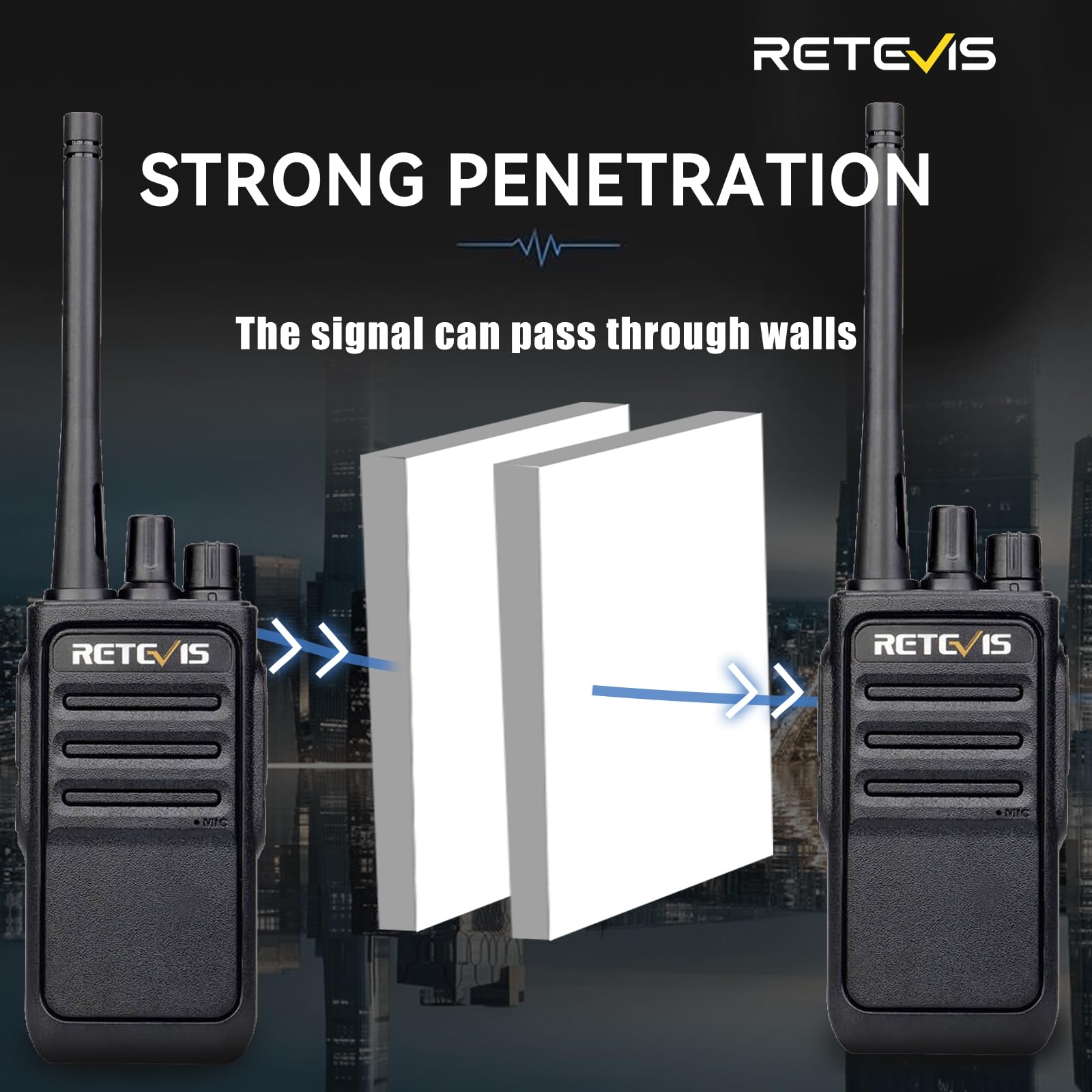 Retevis RT617 Walkie Talkie Auricolare, PMR446 Radio Comunicazione Ricaricabile Ricetrasmittenti Adulti, Non-Magnetic Speaker, 2 Way Radio for Cantiere (4 Pezzi, Nero) (con auricolare)