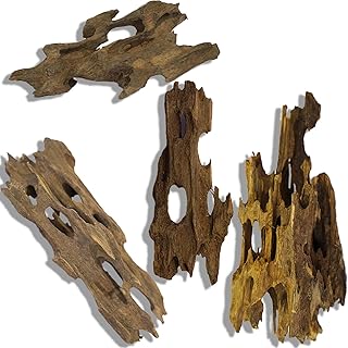 4-Piece Aquarium Driftwood Set - Natural Wood Decorations for Fish Tanks | Solid Reptile Branches, Ideal for Small Fish Hiding & Habitat Enhancement