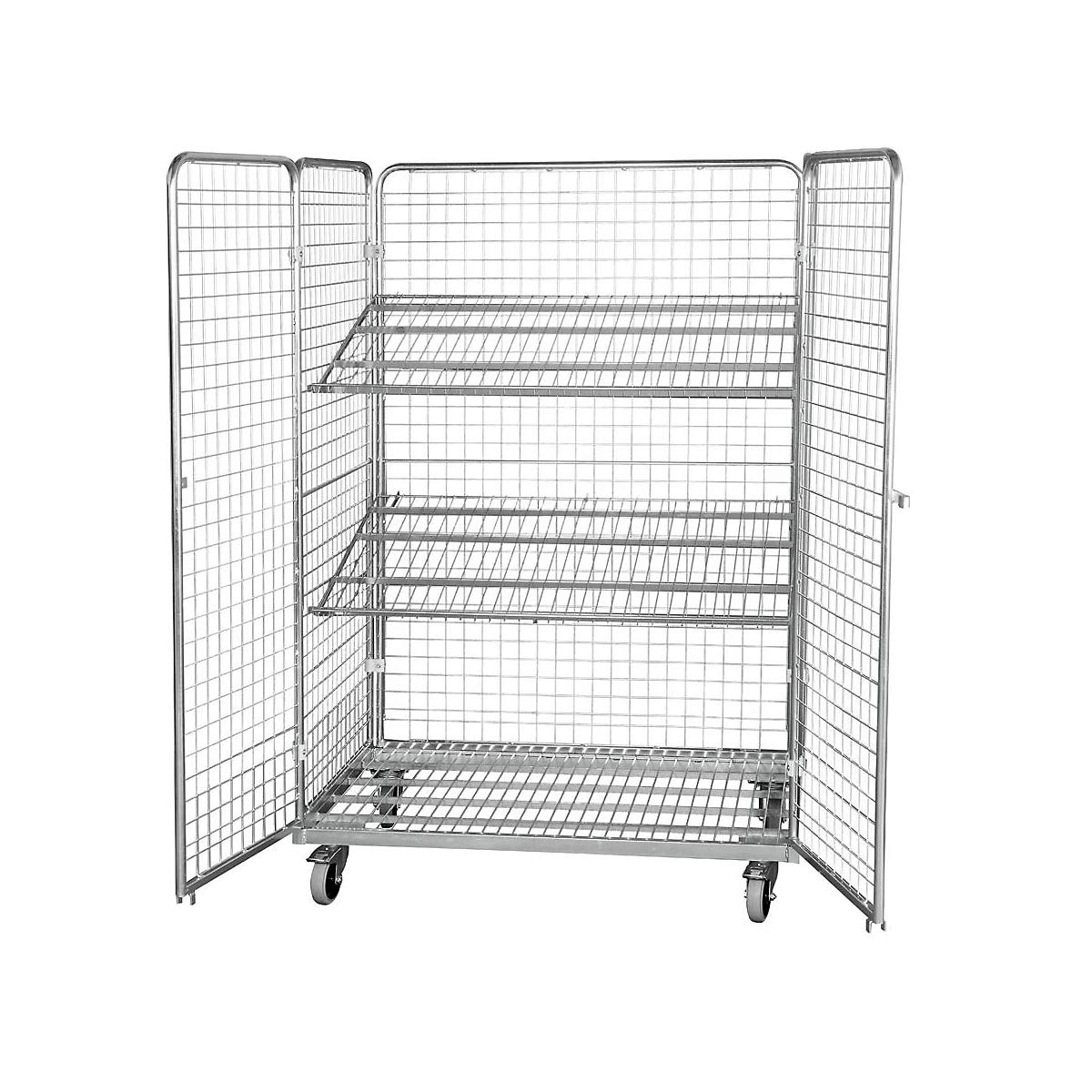 Roll-conteneur en acier, L x l 1200 x 800 mm, 2 portes