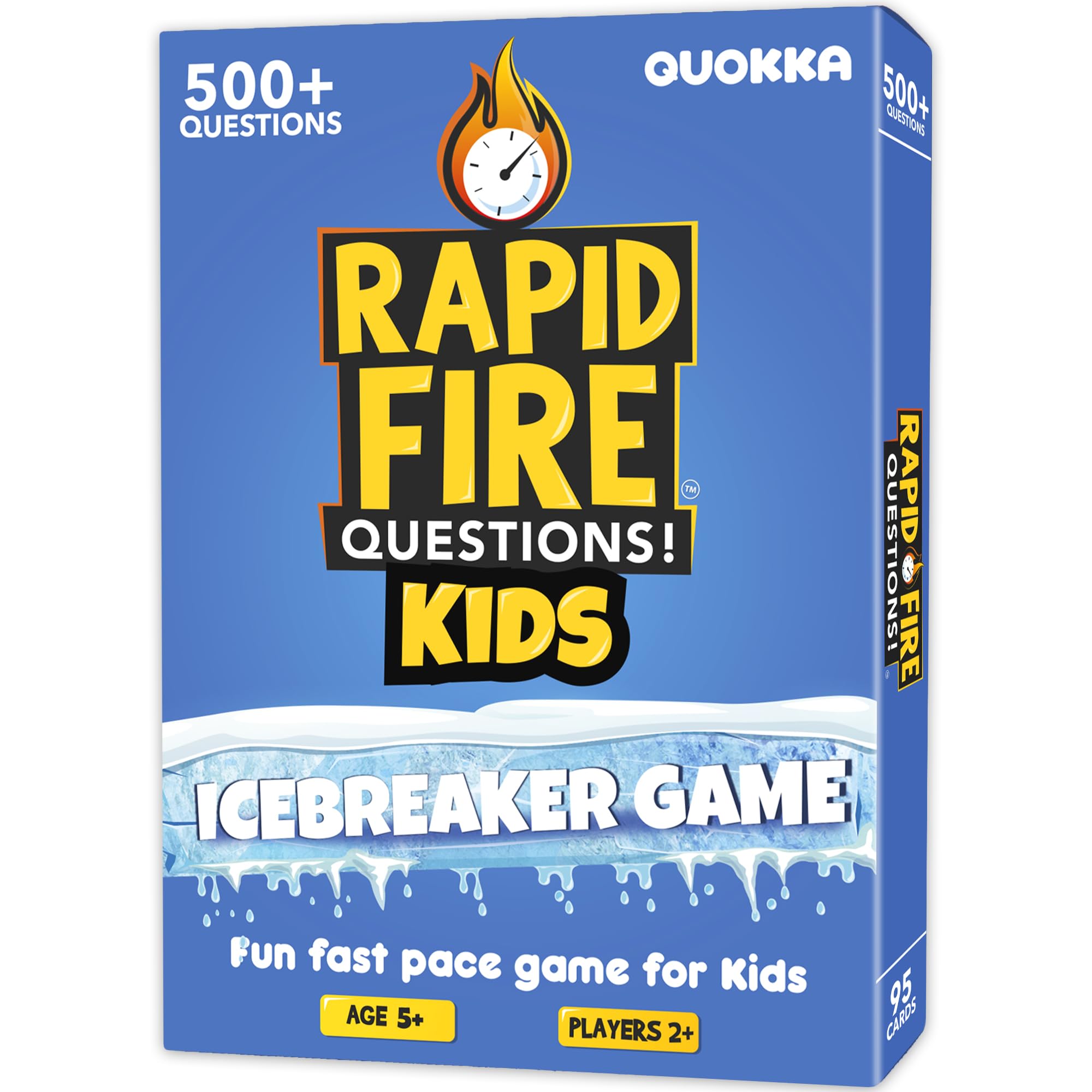 QUOKKA Kids Conversation Cards Game - Break The Ice Game for Kids and Families - Icebreaker Cards with 500+ Questions - Family Game for Kid 8-12 -