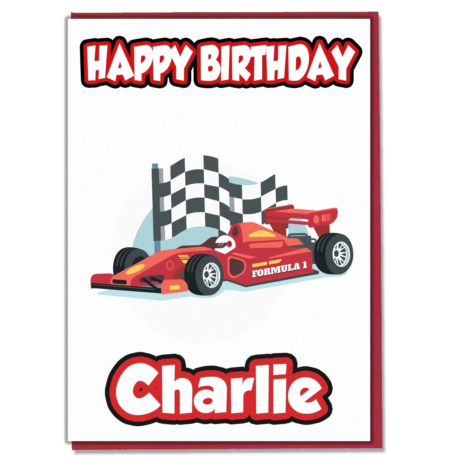 Personalised Racing Racing Car Birthday Card - Any Name Age Relative