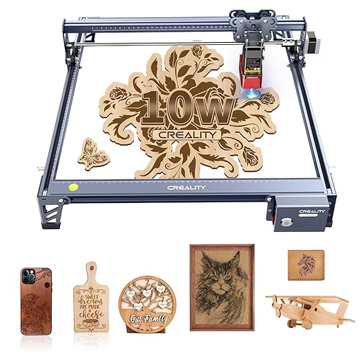Creality Laser Engraver, 10W Laser Cutter Engraving Machine for Personalized Gifts, High Accuracy DIY Laser Engraving Machine,CNC Machine and Laser Engraver for Wood and Metal,Paper,Acrylic,Glass