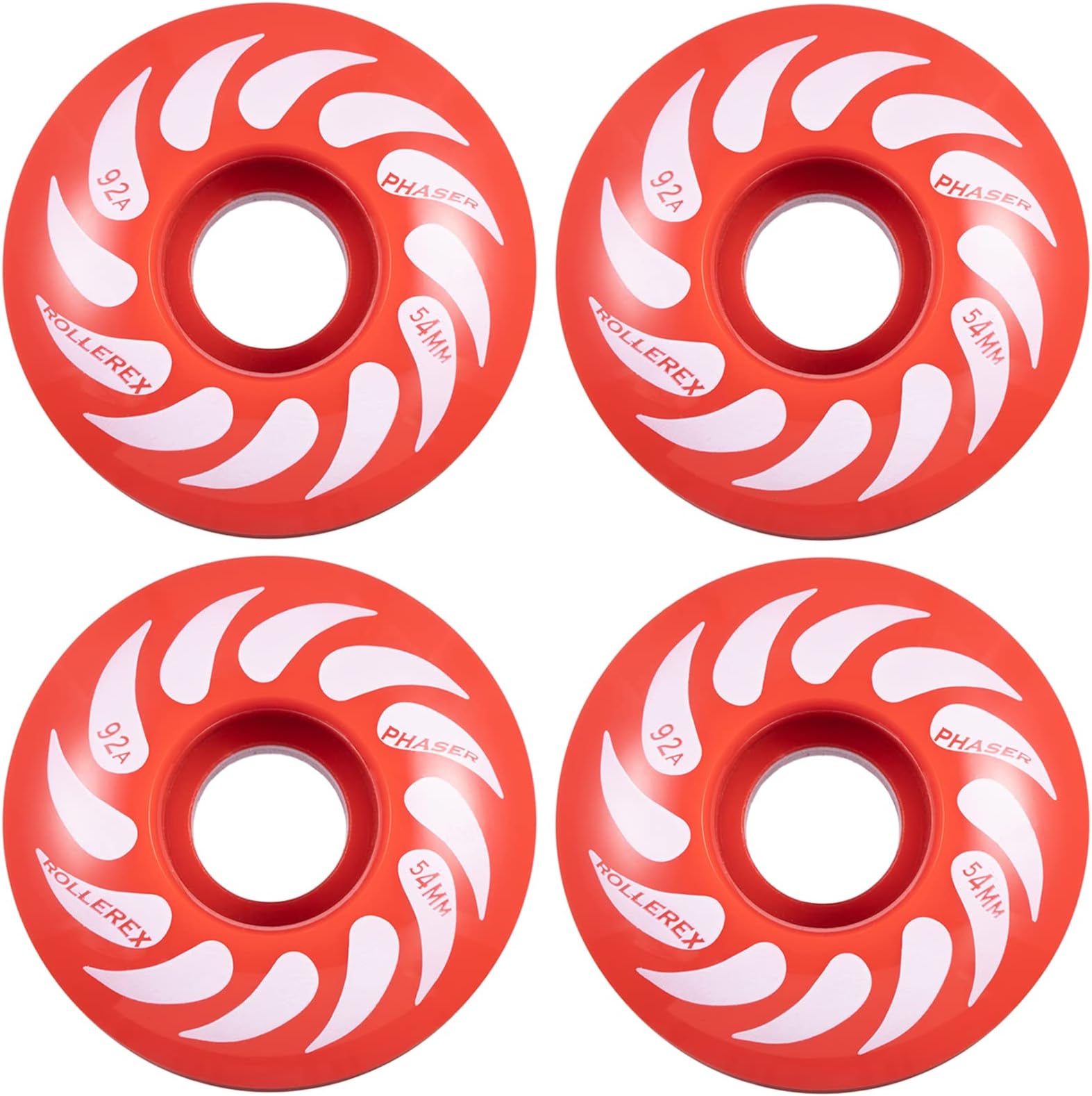 Phaser 92A 54mm Skateboard Wheels 4-Pack with Optional Bearings Set – Durable 32mm Width Cruiser Wheels for Skateboards – Smooth Ride & Easy Installation