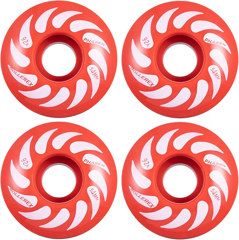 Phaser 92A 54mm Skateboard Wheels 4-Pack Durable 32mm Width Cruiser Wheels for Skateboards – Smooth Ride & Easy Installation