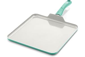 Soft Grip Healthy Ceramic Nonstick 11" Green Pan Griddle