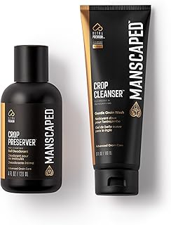 MANSCAPED® The Crop Preserver® & Crop Cleanser®, Men's Anti-Chafing Ball Deodorant with Cooling Aloe Vera & Invigorating Shower Gel Infused with Vitamin E and Aloe for Below-The-Waist Cleaning