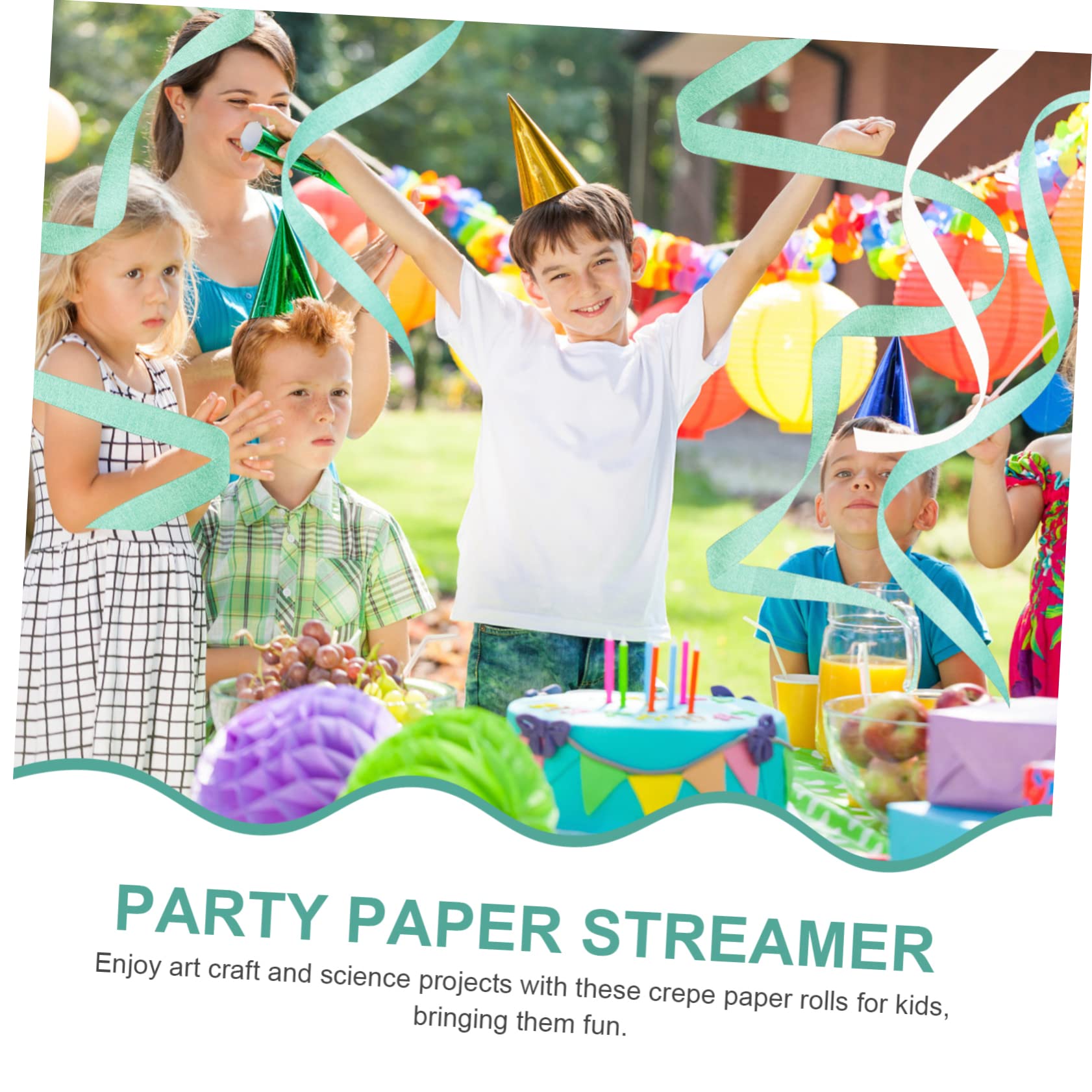 27rollos Serpentinas Crepé Verde y Para Decoraciones De Cumpleaños y De De y Verano Para Cumpleaños Bodas y Celebraciones