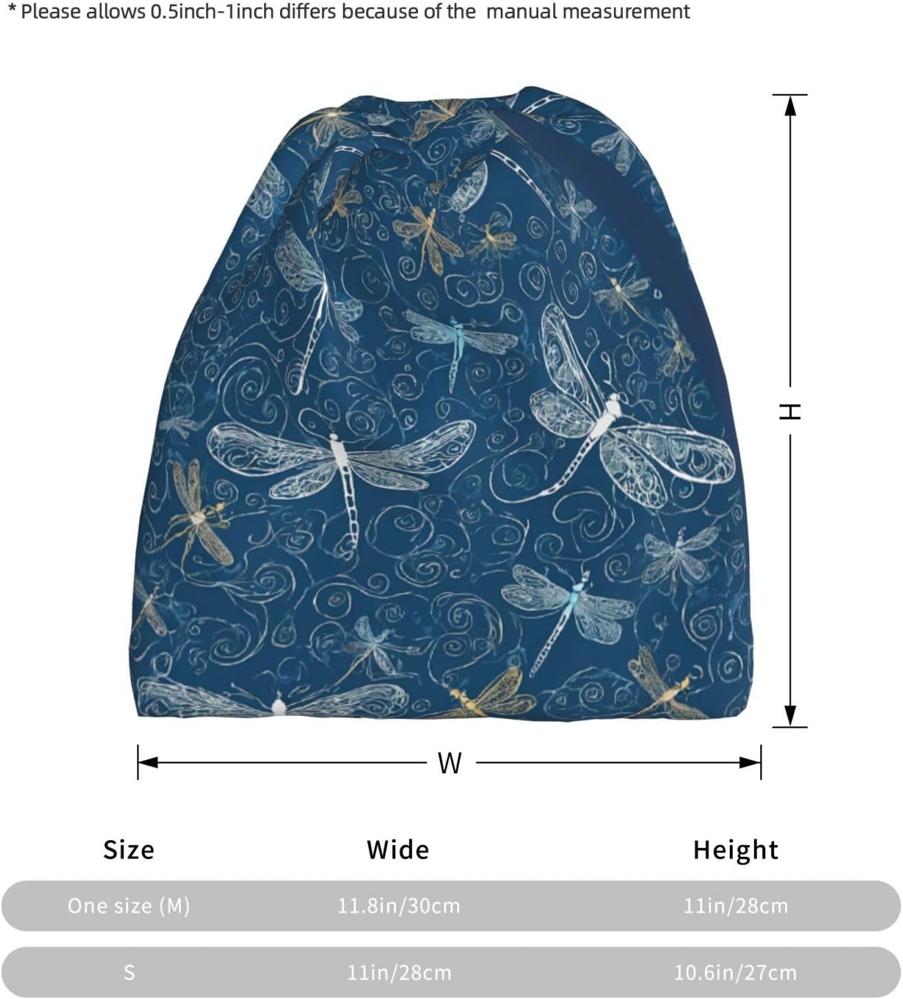 (Blue Dragonfly) Multi-Functional Convertible Brimless Hat for Daily Outdoor Travel Use -