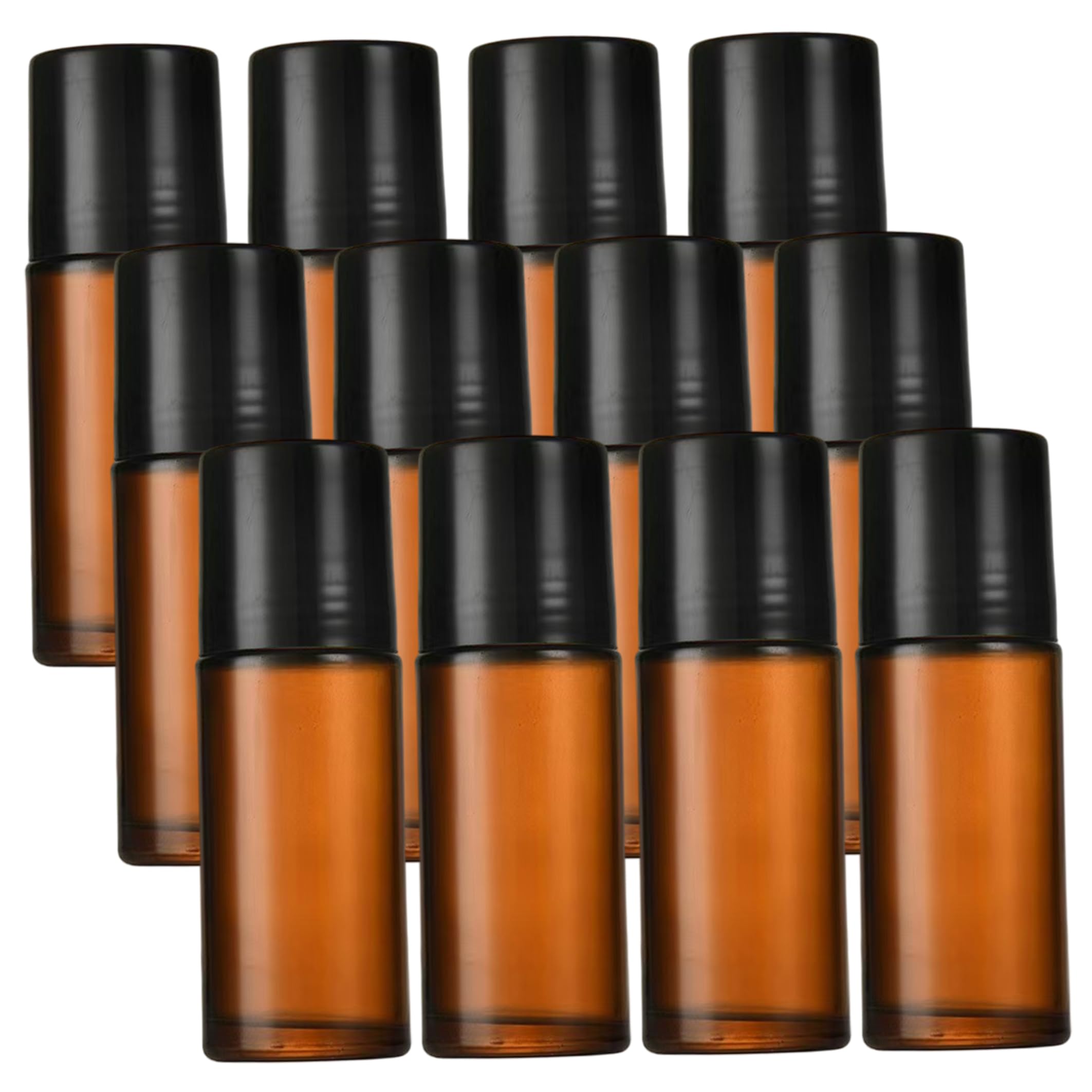 Bemonew Roller Bottles, 12pcs 50ml Glass Rollerball Bottle, 50ml Empty Amber Roller Bottles For Oils