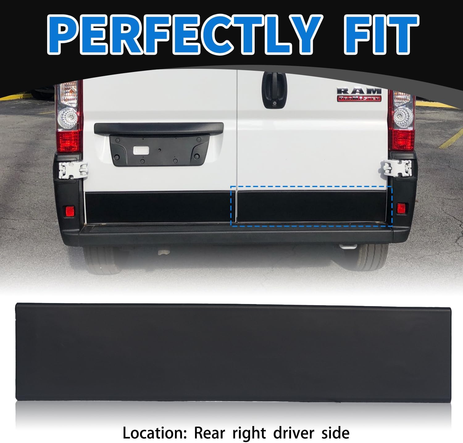 Rear Door Lower Trim Molding for Ram Promaster 1500 2500 3500