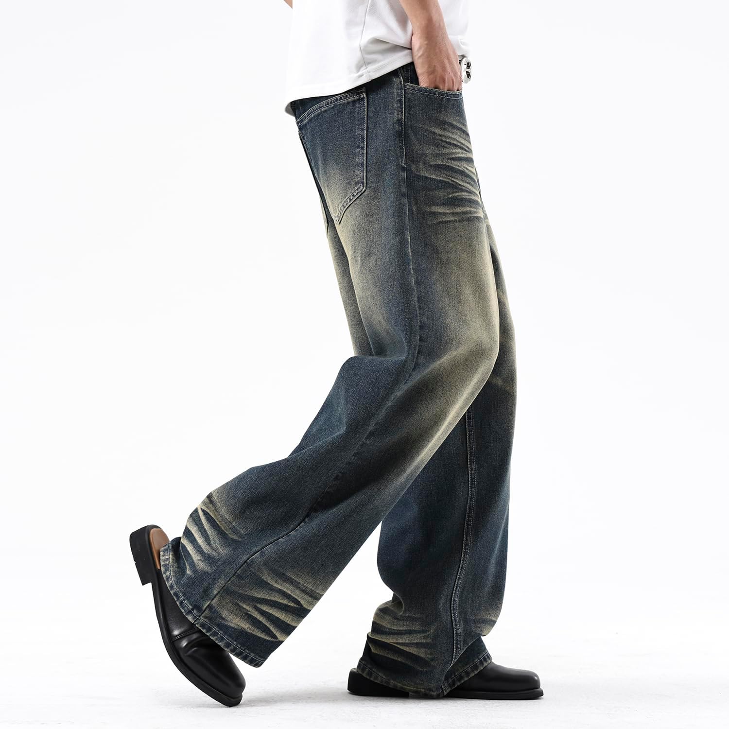 Men's Baggy Jeans Wide Leg Denim Trousers Loose Fit Hip Hop Skater Pants Y2K Streetwear Clothing Jeans - Image 5