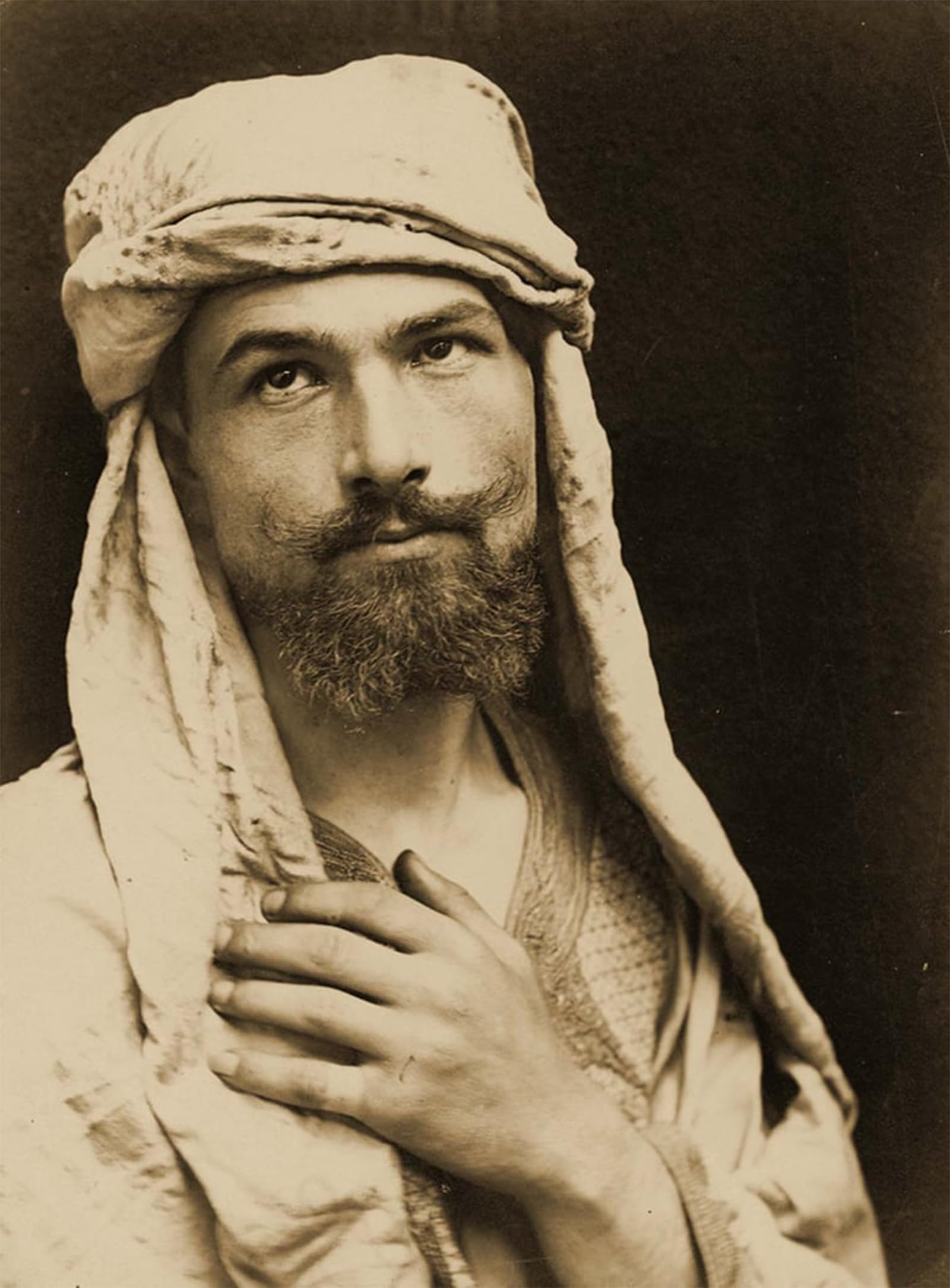 POSTERIIk Famous Modern Artwork Art Mural Self portrait of Baron Wilhelm Von Gloeden in Arabic Costume by Baron Wilhelm Von Gloeden Oil Paintings Pictures for Home Decor 60x90cm