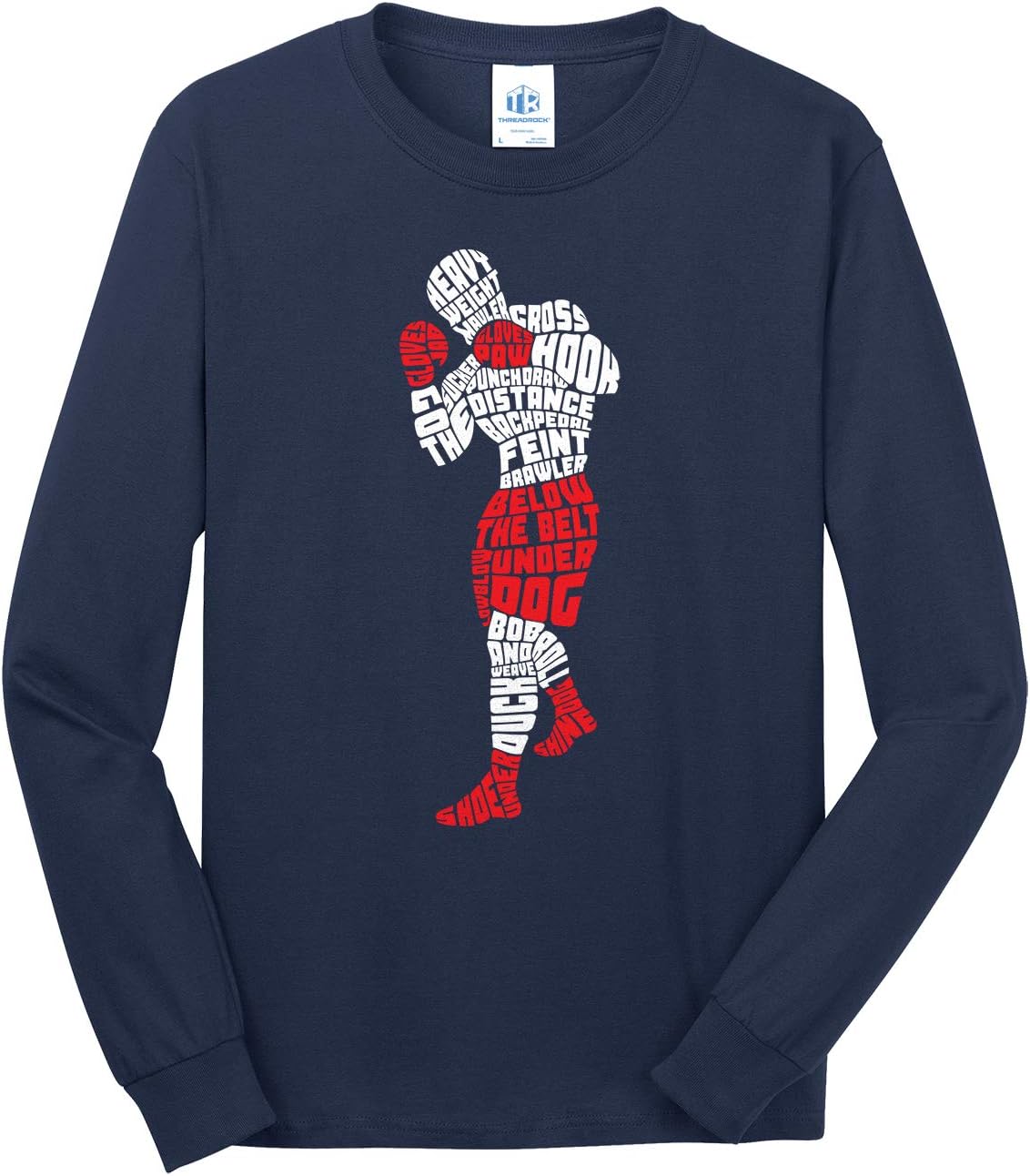 Threadrock Men's Boxing Typography Long Sleeve T-Shirt