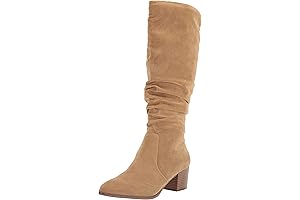 Chic Tan Suede Women's Boots with Elevated Block Heel