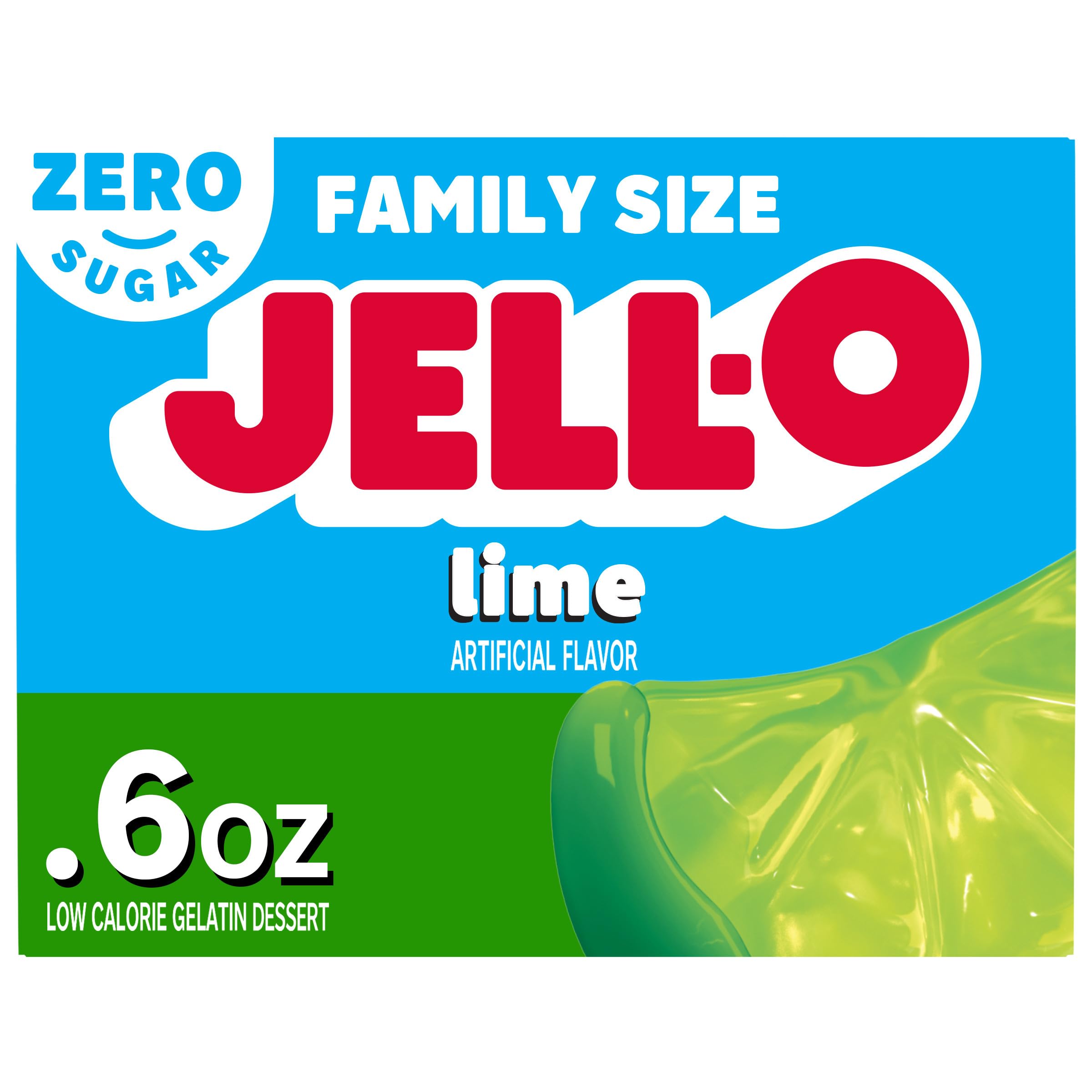 Jell-o Jalea americana de gelatina con sabor a lima sin azúcar más grande de 17 g