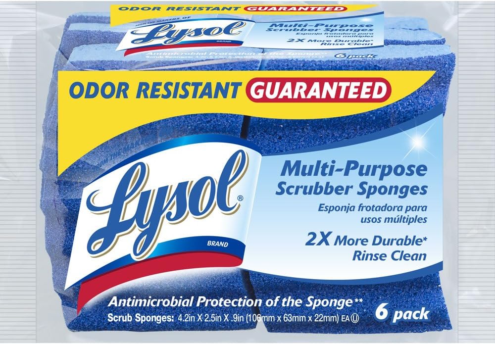 Lysol Multi-Purpose Durable Scrub Sponges, 6-Pack