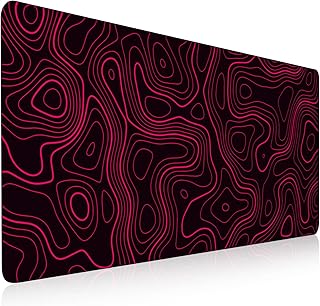 【7 Colors 3 Sizes】【1 or 2 Pack】Topographic Contour Gaming Mouse Pad Extended Big Mouse Pad Large Desk Pad Long Computer Keyboard Mouse Mat Mousepad Office Desk Accessories Gifts - 35.5"L*15.8"W