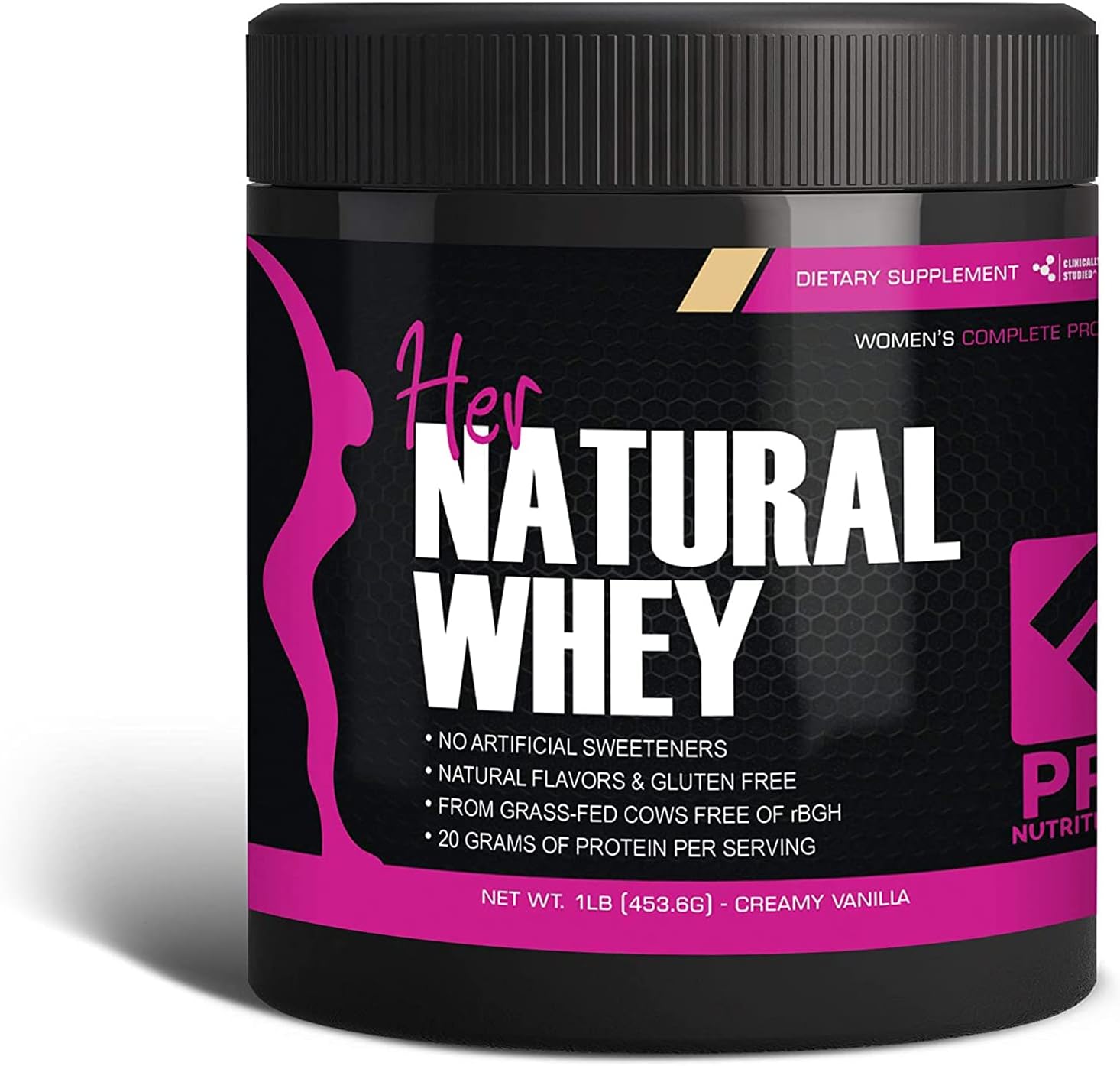 Her Natural Whey Protein Powder for Women - Supports Weight Loss & Lean Muscle Mass - Low Carb - Gluten Free - Grass Fed & rBGH Hormone Free (Creamy Vanilla, 1 lb) : Health & Household