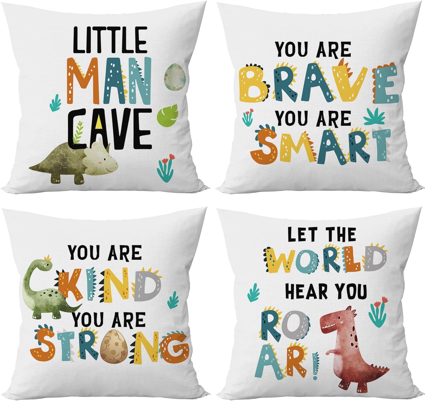 Yuzi-n Outer Space Pillow Covers Planet Astronaut Space Pillow Cases Decor for Nursery Kids Bedroom Playroom Classroom, 18 x 18 Inch Set of 4,Navy Blue-Space Dream Big