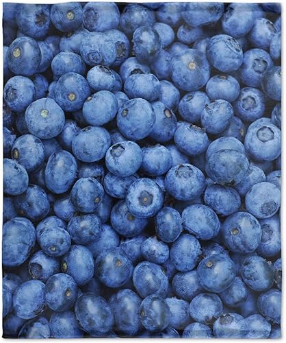 Manta de franela de arándanos para regalo, ultra suave y acogedora, manta de forro polar ligera y mullida, manta de felpa cálida para sofá, cama, 60