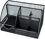 Organisateur de bureau avec tiroir et multi-compartiment design pour fournitures de bureau, cosmétiques, et accessoires de maison-Steel Mesh