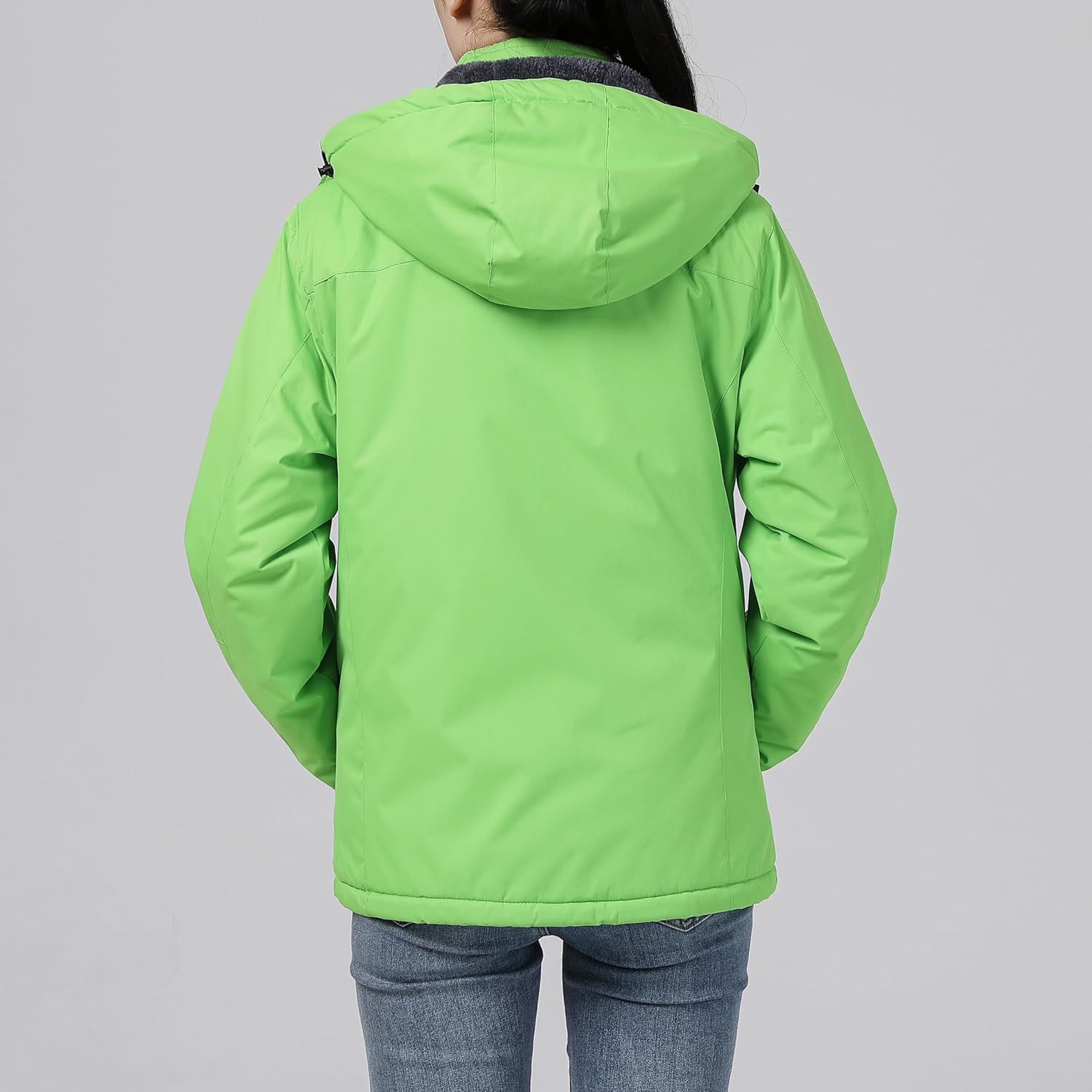 Women's Mountain Waterproof Ski Jacket with Detachable Hood - Windproof Winter Coat for Snow and Rain