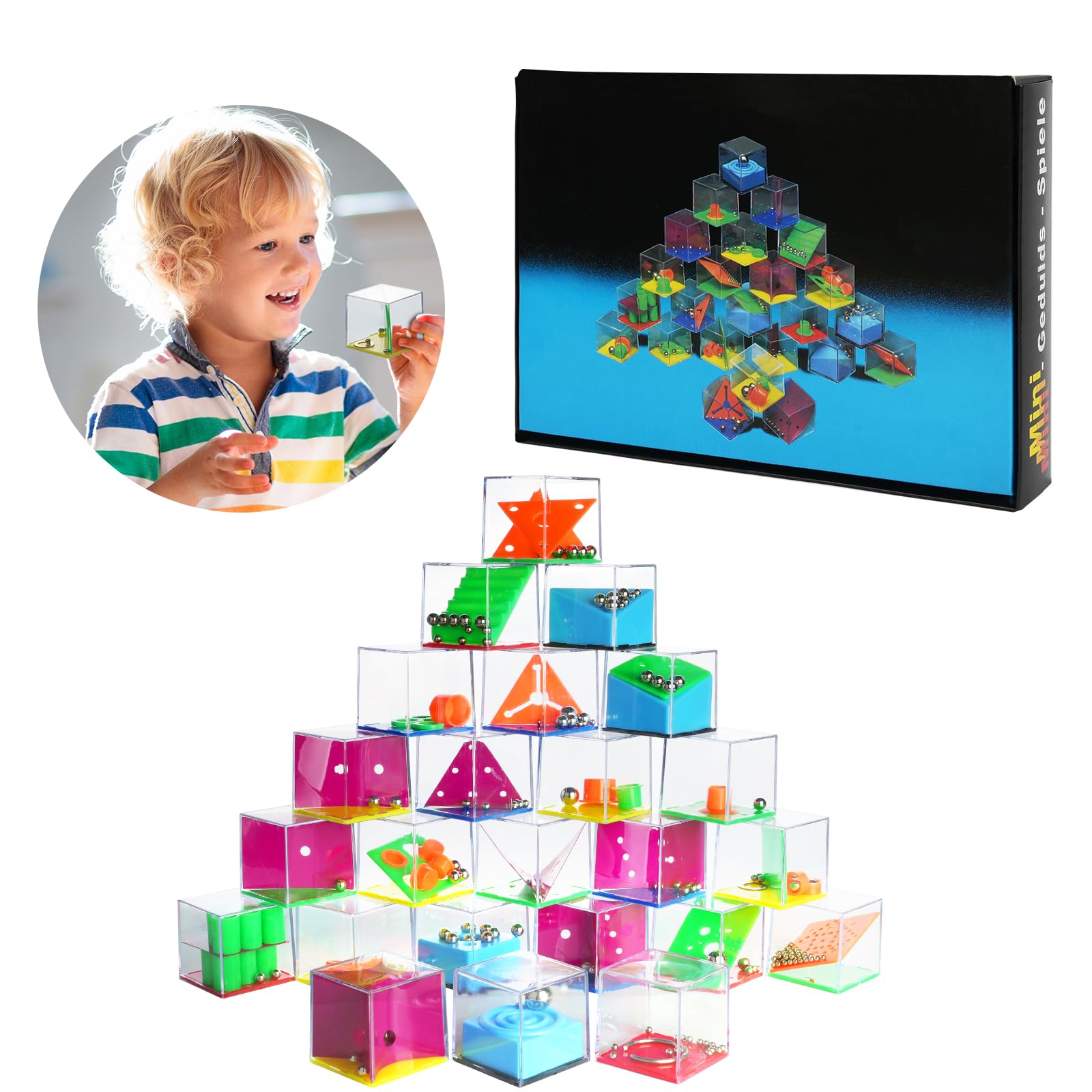OSDUE 24 Sztuki Mini Puzzle Gry - Różne Poziomy Gier Jigsaw i Zręcznościowych