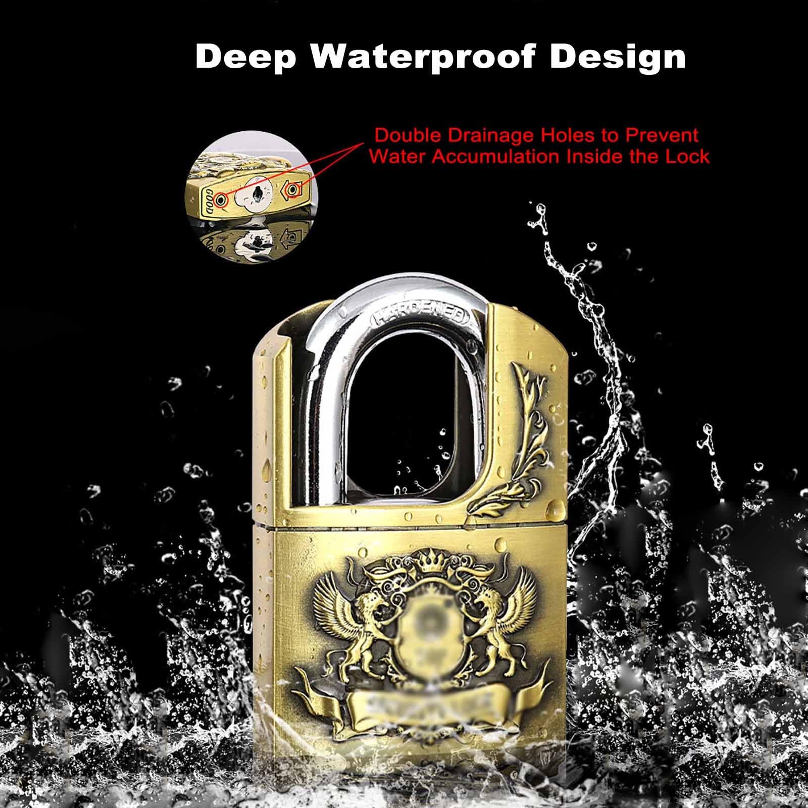 鍵式南京錠 – OKIPPA付属品ショップ 鍵付き南京錠-ハーフパッケージデザイン、耐切創性、抗こじり性、コンテナ倉庫、倉庫、外部車両など天候の悪い場所に最適 (Color :