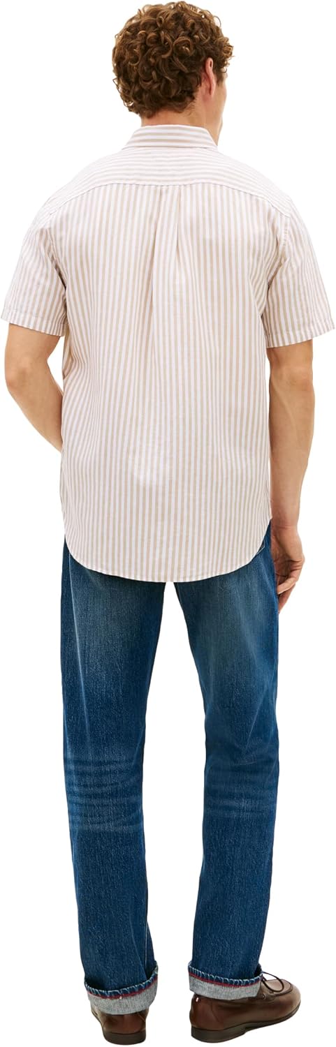 Tommy Hilfiger Mens Short Sleeve Casual Linen Button Down Shirts in Regular Fit