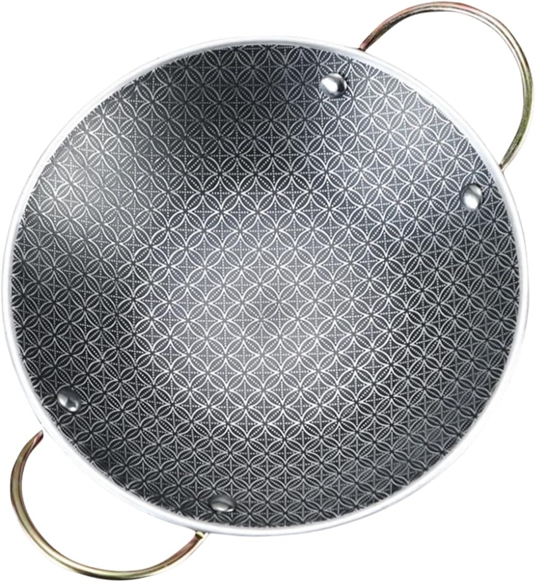 COLLBATH Stainless Steel Hot Pot Double Handles Induction-Compatible Cooking Pan Sturdy Kitchen Paella Pan for Home Cooking
