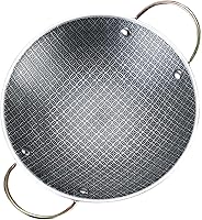 Vista 1 de TIDTALEO wok de acero Sartén china Sartén de acero inoxidable olla caliente salteado wok pan paella antiadherente sartén revuelto hexagonal sartén