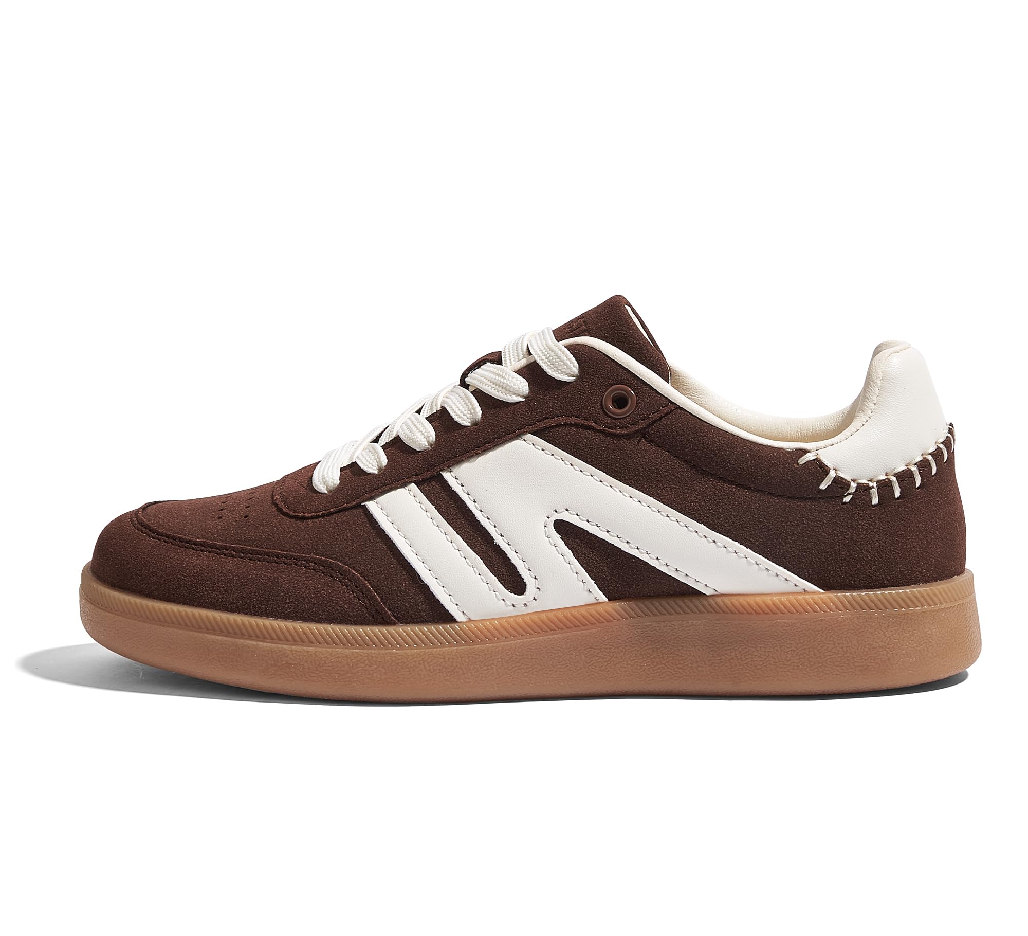 LUCKY STEP Women Classic Retro Gum Sole Fashion Sneakers Casual Tennis Skate Shoe Genuine Leather Walking Footwear Anti Slip Trainers