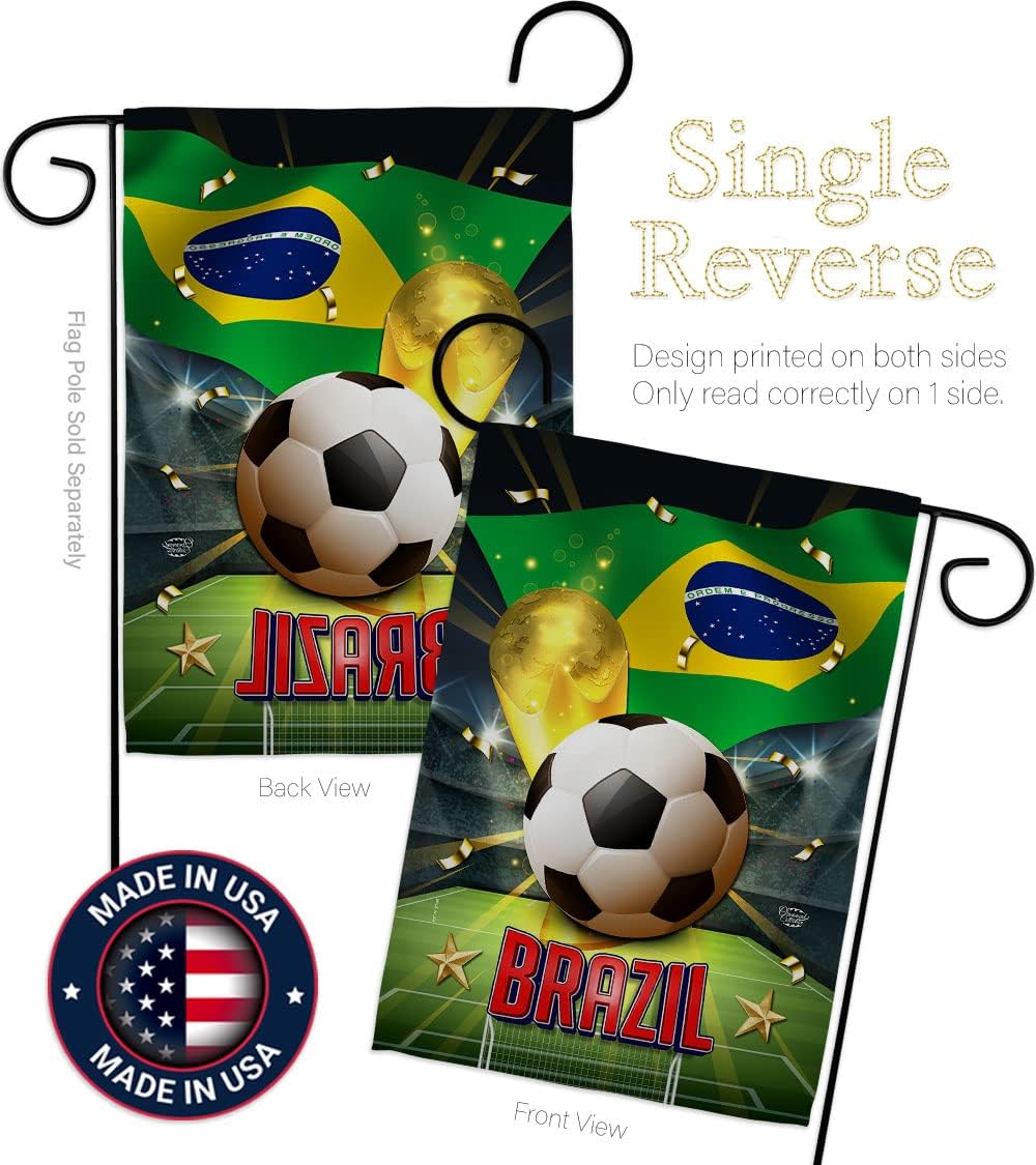 World Cup Brazilian Flags Banner Home Decor Indoor Wall Art Patio Lawn Front Porch Room Decorations Outdoor Tapestry Yard Sign FIFA Soccer Gifts Sports Fan Party Trophy Game Football Goal Made In USA