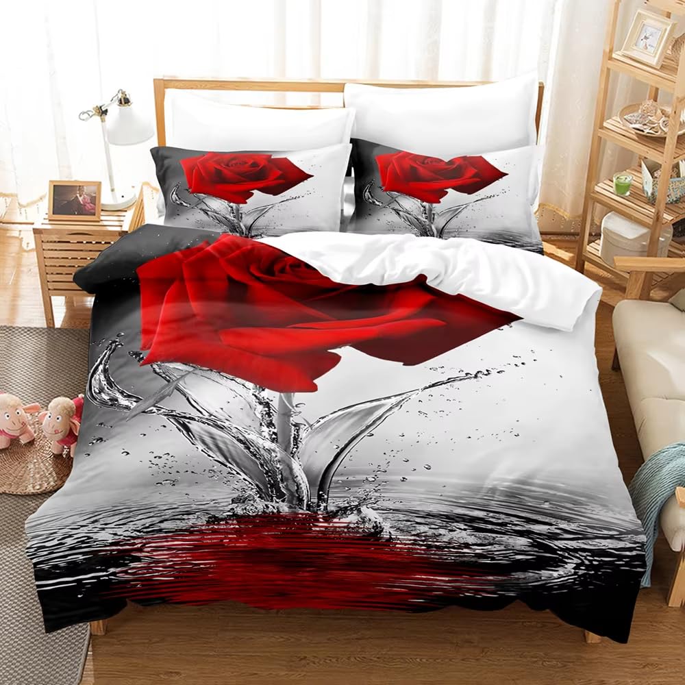 Housse de couette roses rouges pour raviver l'amour dans votre chambre