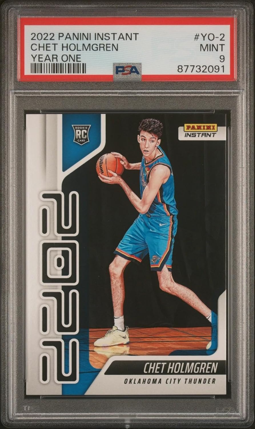 PSA 9 Chet Holmgren 2022 Panini Instant #YO-2 Year One 1/767 Made Rookie Card - Basketball Slabbed Rookie Cards