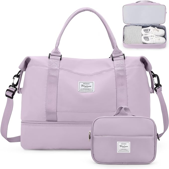 SYCNB Weekender Bags for Women, Personal Item Travel Bag with Shoes Compartment