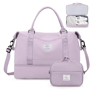 Weekender Bags for Women Personal Item Travel Bag with Shoes Compartment Overnight Travel Duffel Bag with Toiletry Bag