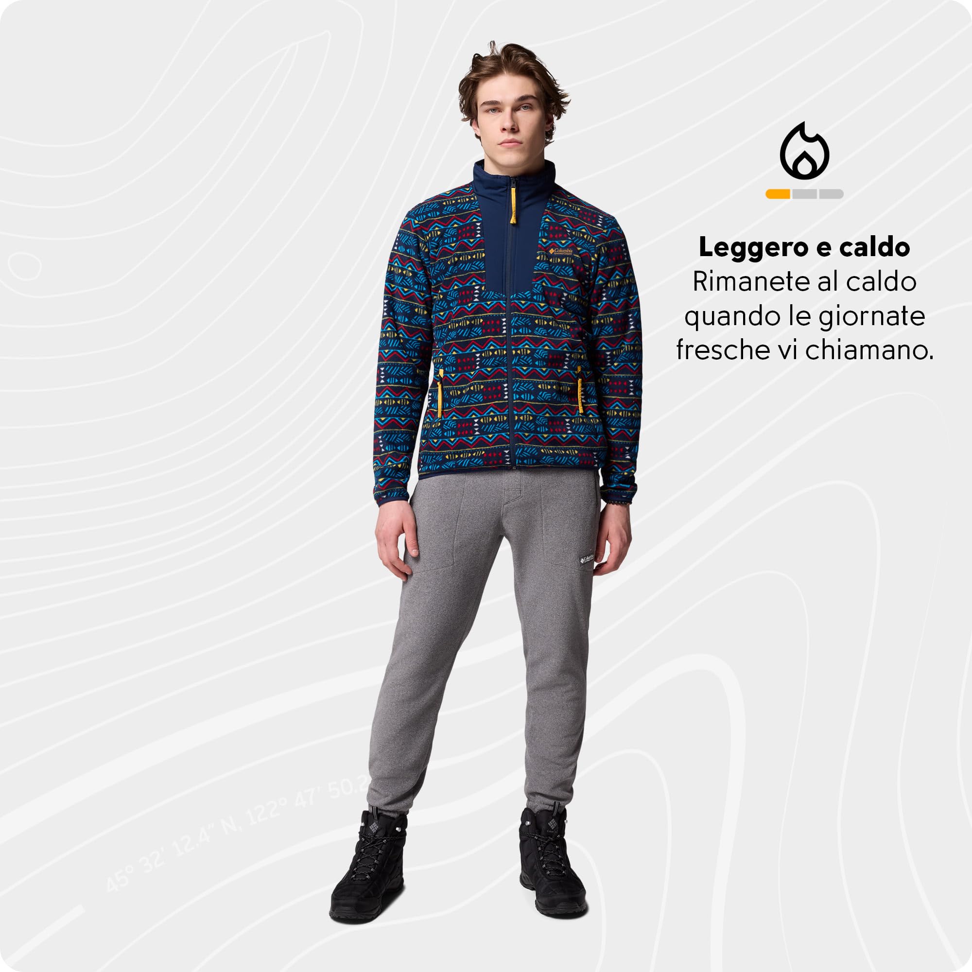 Columbia Sequoia Grove™ Printed Full Zip Giacca in pile con zip intera Uomo (Pacco da 1)