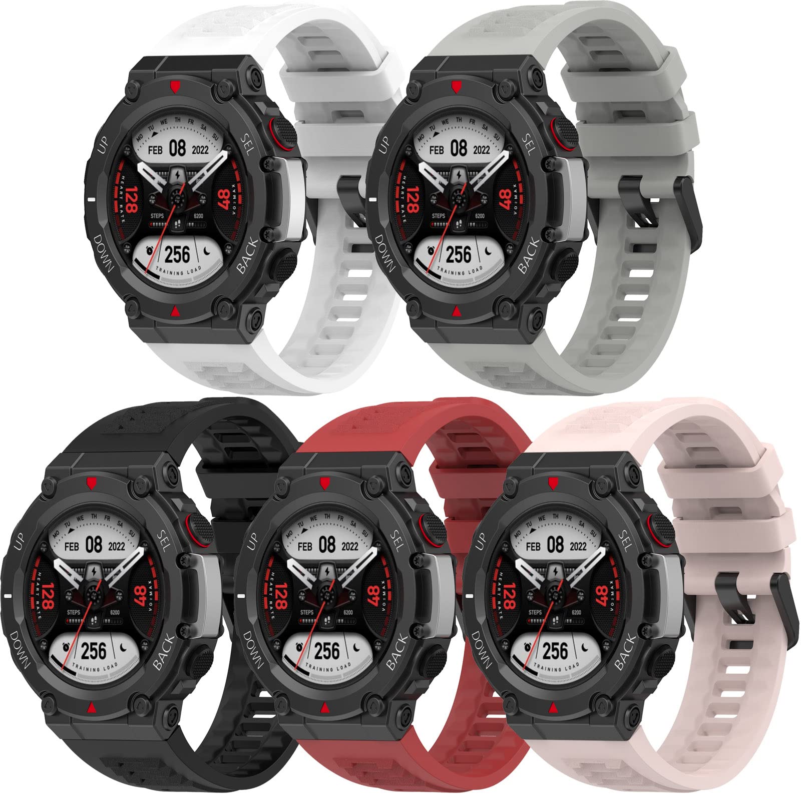 FitTurn Bands Compatible with AMAZFIT T-Rex 2 SmartWatch -Replacement Silicone Man/Woman Adjustable Sport Strap Band and Removal Tools for AMAZFIT T-Rex 2