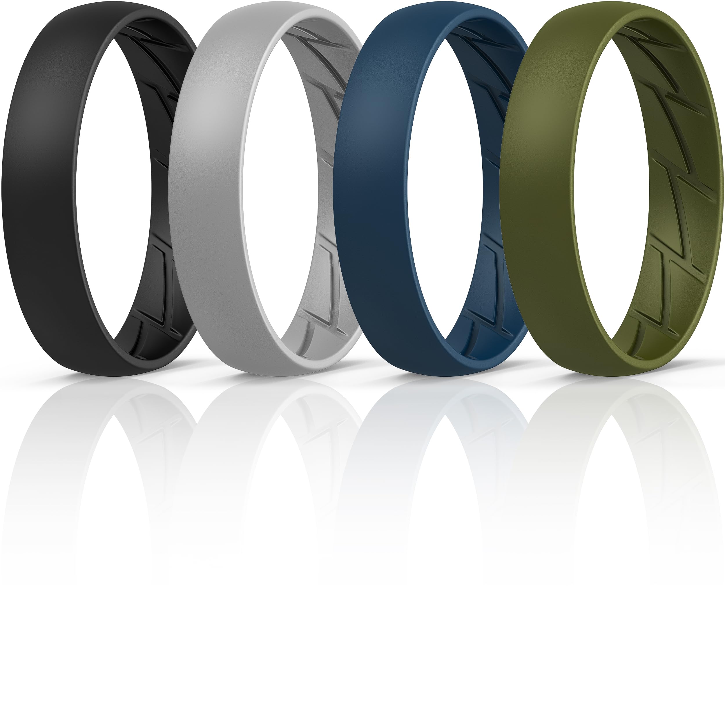 ThunderFit Silicone Rings for Him and Her, Rubber Engagement Bands Unisex - 1/4/5/7/8 Variety Multipack