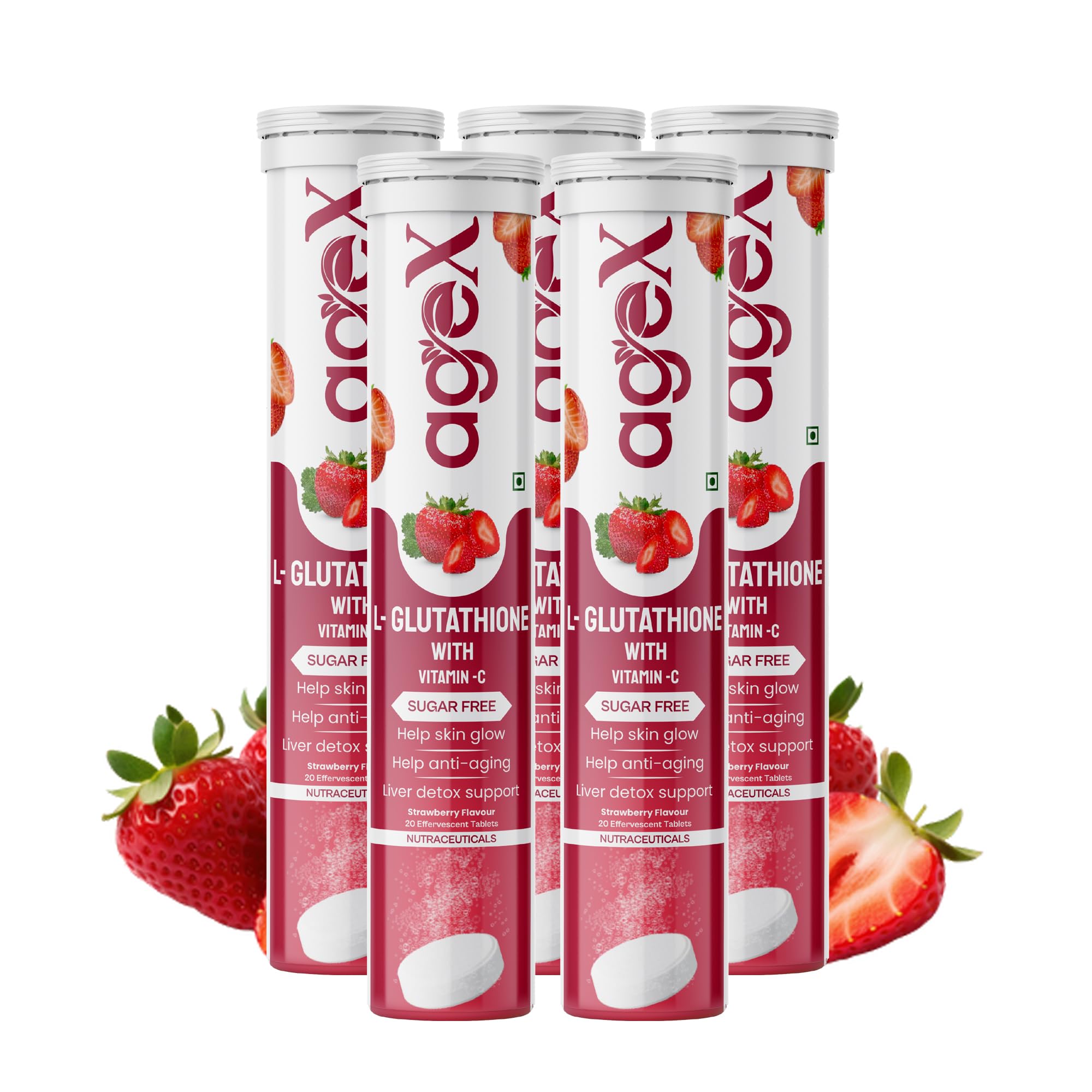 L-Glutathione + Vitamin C Effervescent Tablets | 100 Tablets | L-Glutathione with Vitamin C for antioxidant, skin and wellness support | Sugar-Free Effervescent Tablets-image-40