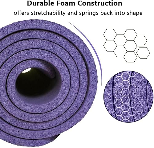 Miniatura 8 de LFS Esterilla de yoga grande 72 x 31.5 x 25 pulgadas, extra ancha y extra gruesa, antideslizante, para ejercicio y fitness, con banda y bolsa de