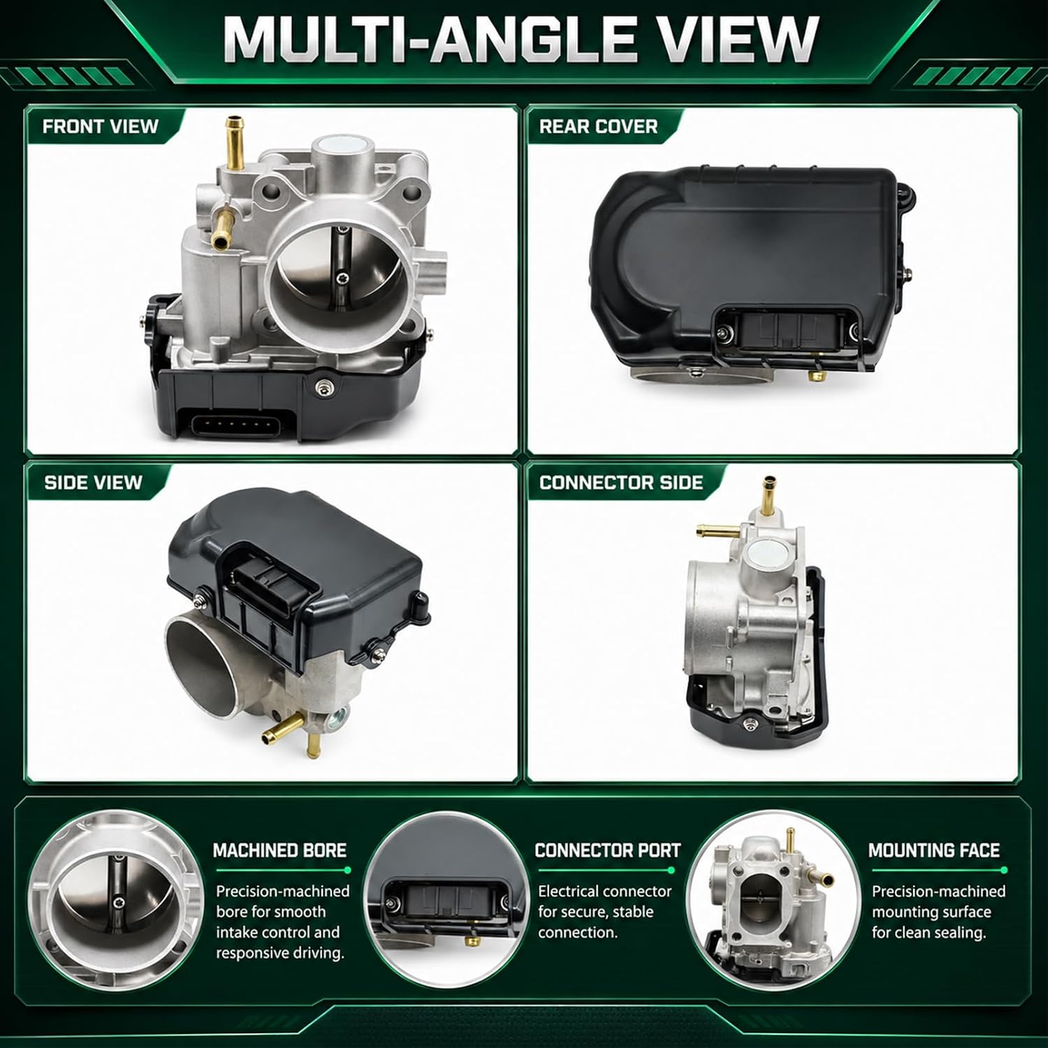 Throttle Body Assembly 2.4L Compatible with Accord 2013-2017, Compatible with CR-V 2015-2019 Replacement 16400-5A2-A02