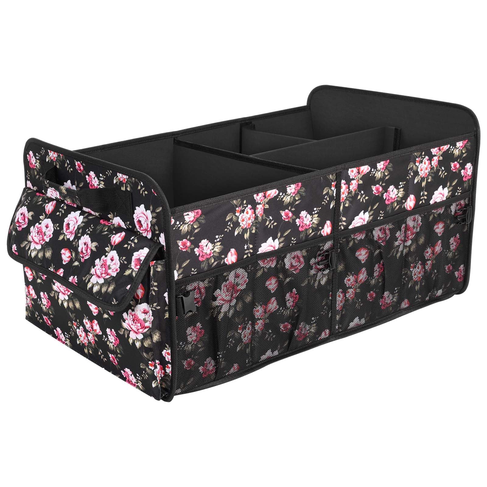 YOHOOLYO Car Trunk Organizer for SUV 72L Large Capacity Collapsible 4 Compartment Storage Multicolor Car Accessories for Women — view 9