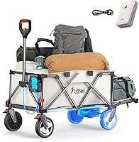 Litheli W1 Pro Electric Wagon Cart: 450W Motor, 200L Capacity, 300 lbs Load, All-Terrain Wheels & Folding Design for Camping, Beach, Garden