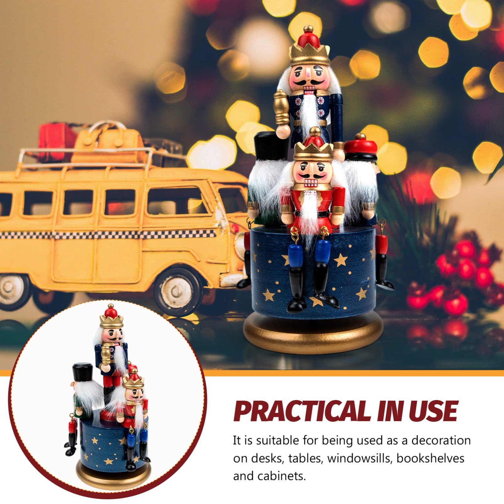 PRETYZOOM Carillon Natalizio in Legno Decorazione Musicale Per Interni Scatola Musicale Design Artigianale Accessori Per Regali Di Compleanno Regalo Per Amanti Della Musica