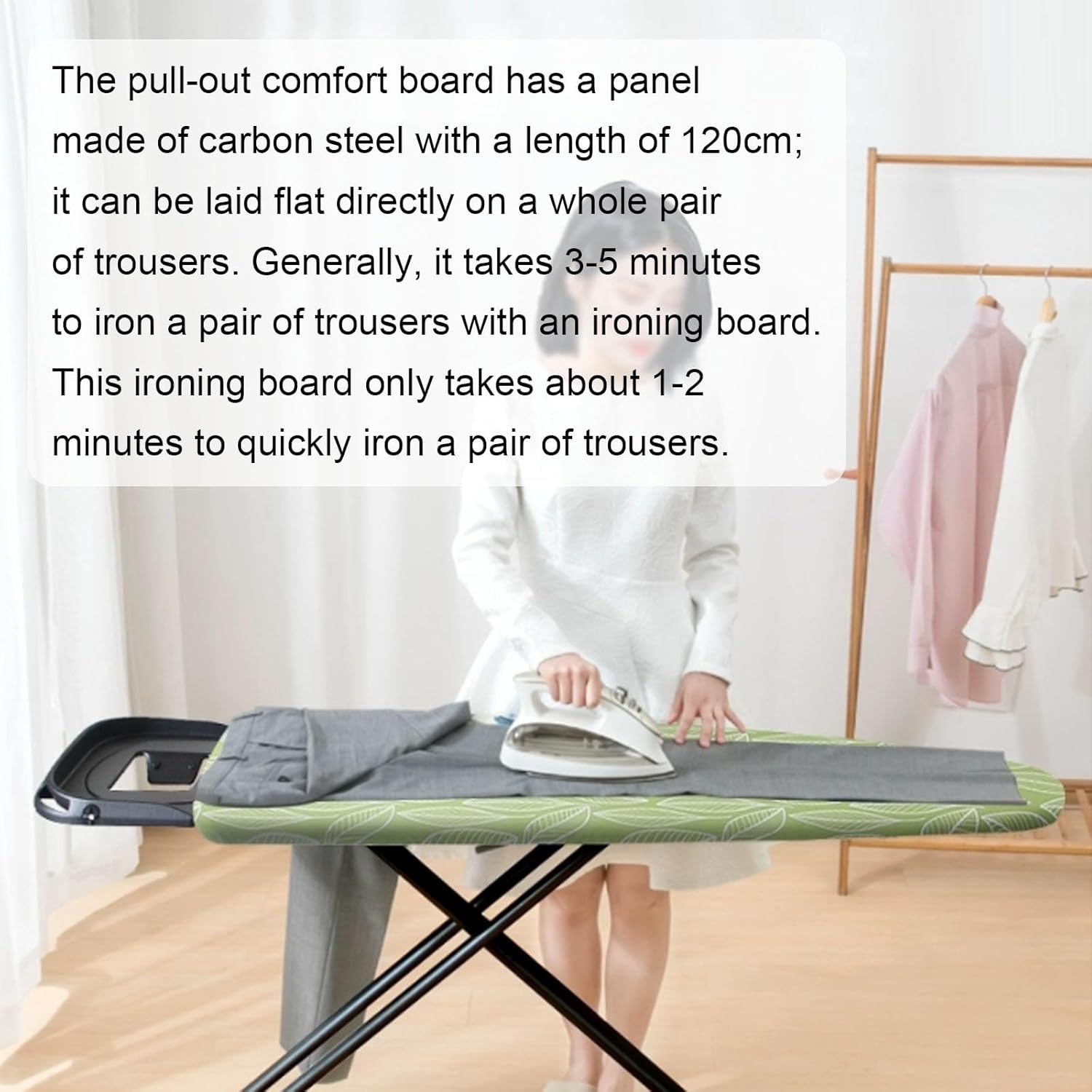 Compact Ironing Board, Heavy-Duty Ironing Board, Foldable Ironing Board with Iron Stand, Tall Ironing Board, Wide Ironing Board, Compact Ironing Board for Small Spaces (Color : B)