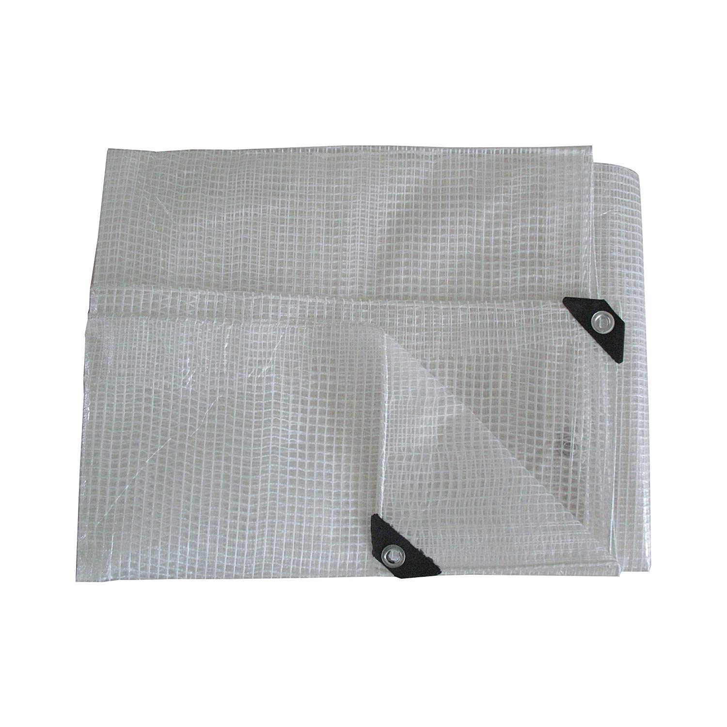 Bortaberg Natural Tarpaulin Strengthened Waterproof Heavy Duty - Clear Tarp Sheet - Premium Quality Cover Made Of 100Gram/Sm Reinforcing Mesh, For Camping Fishing Gardening Pets ([M]3X4 || 9.8'X13')